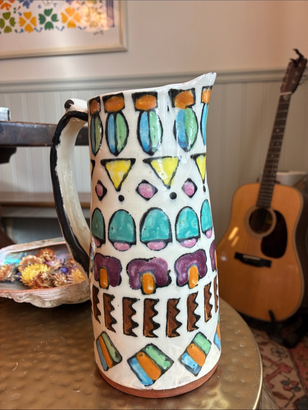 Thomas Phinney MCM Vintage pottery artwork pitcher ceramic signed